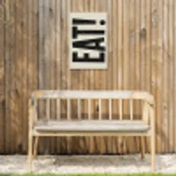 Eten - zwart - Japandi - Wit Tuinposter op houten frame 2 cm dik klein -sfeer4