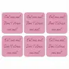 Eat me out don't stress me out - Roze - Handgeschreven onderzetter kurk middel -3d