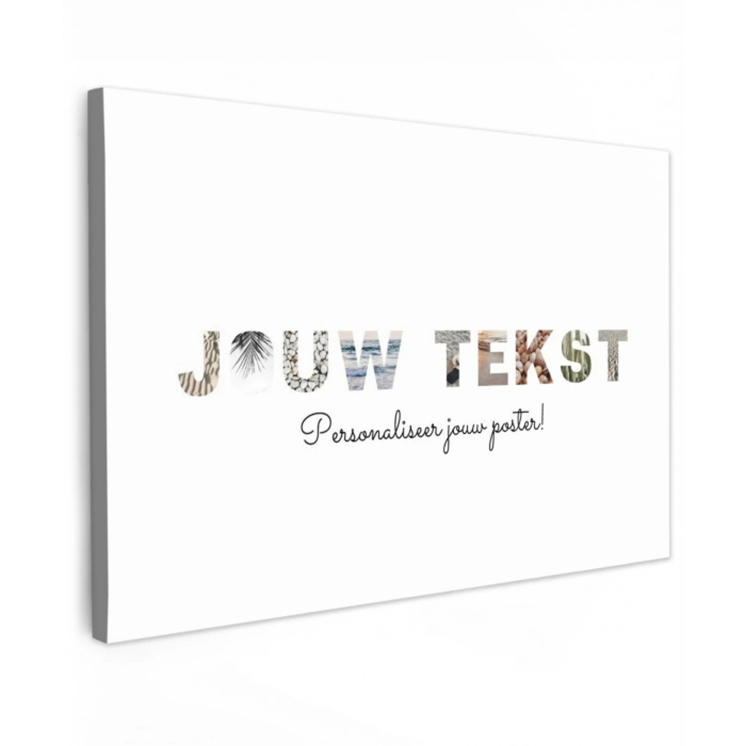 Jouw Tekst - Lettercollage Tuinposter op houten frame 2 cm dik klein -3d