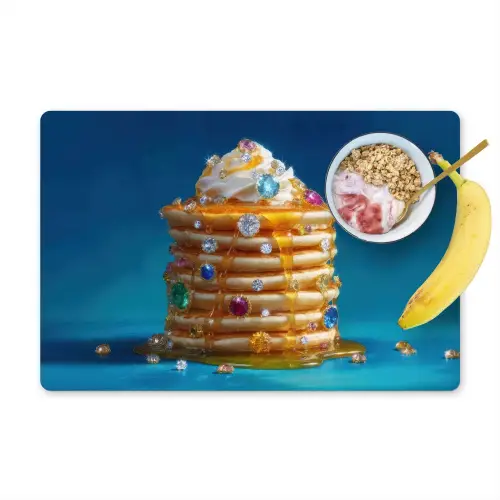 Pannenkoeken - Steentjes - Glitter - Slagroom Placemat vinyl groot -zzzproduct_Kitchenyeah-website