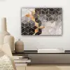Abstract - Kubus - Goud - Patronen - Zwart - Wit canvas 2cm klein -sfeer6
