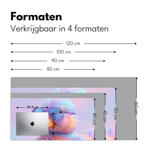 Eend - bril - Pastel Muismat XXL klein -sfeer5