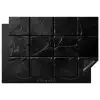 Zwart - Tegels - Steen Inductie beschermer vinyl 3mm klein -3d