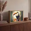 Toekan - Vogel - Bloemen - Planten Light Box met batterij (Wandlamp) middel -sfeer2