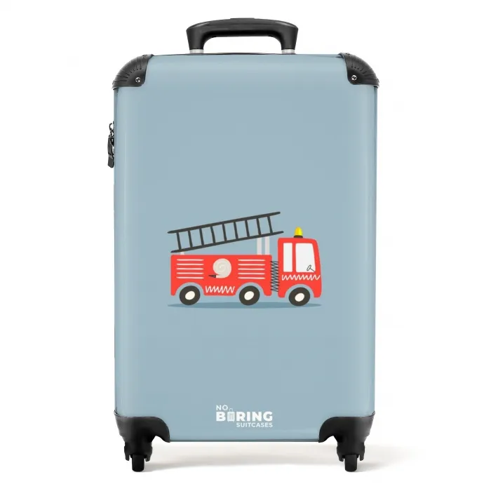Brandweerauto blauwe achtergrond Koffer - NBS - Handbagage middel -productfoto_recht