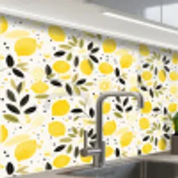 Citroenen - Geel - Wit - Stippen keuken achterwand 2 middel 865 -zzzz3d_schuin