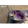 Goud - Paars - Marmer Placemat vinyl groot -closeup