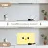 Kuiken - Vrolijk - Geel - Minimalistisch keuken achterwand spatscherm klein -voor_na_NL