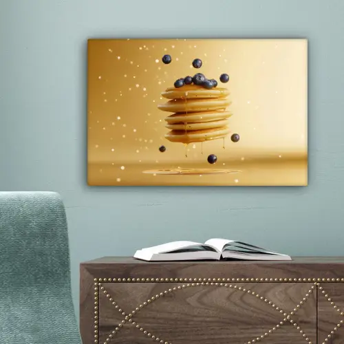 Pannenkoeken - Eten - Honing - Geel canvas 2cm klein -sfeer4
