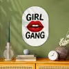 Lip - Girl - Rood - Letters Wandcirkel Ovaal Forex klein -sfeer2
