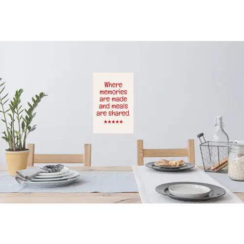 Quote - Sterren - Rood - Memories Muursticker klein -eettafel