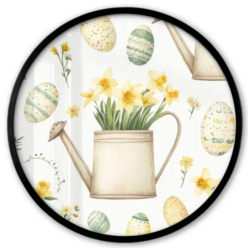 Gieter - Bloemen - Eieren Fotolijst rond zonder passe partout klein -3d