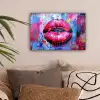 Graffiti - Lippen - Felroze - Geschilderd canvas 2cm klein -sfeer1