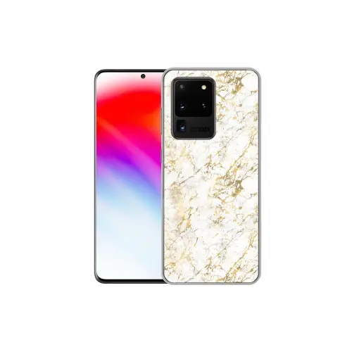 Goudspatten - Wit - Marmer Telefoonhoesje Samsung Galaxy S20 Ultra klein 358 -dubbelS20Ultra