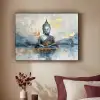 Buddha - Goud - Abstract - Modern Textielframe - compleet frame klein -sfeer1