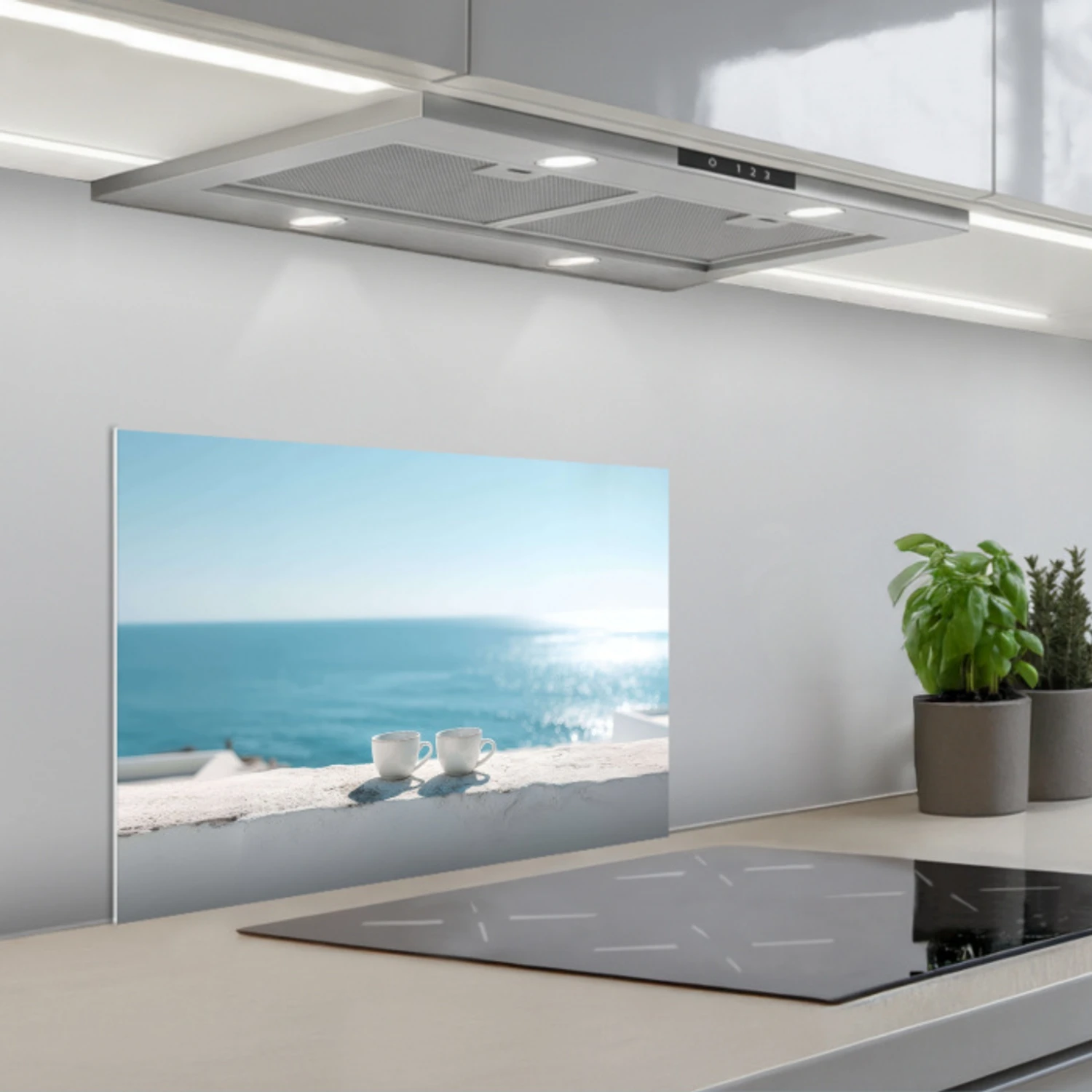 Zee - Koffiekopjes - Zomers keuken achterwand spatscherm klein -3d_schuin