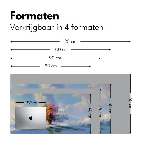 Boom - Seizoenen - Winter - Landschap Muismat XXL klein -sfeer5