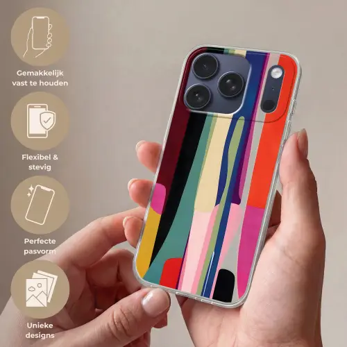 Kleurbanen - Verticaal - Kleurrijk Telefoonhoesje iPhone 17 Pro klein -sfeer3_NL
