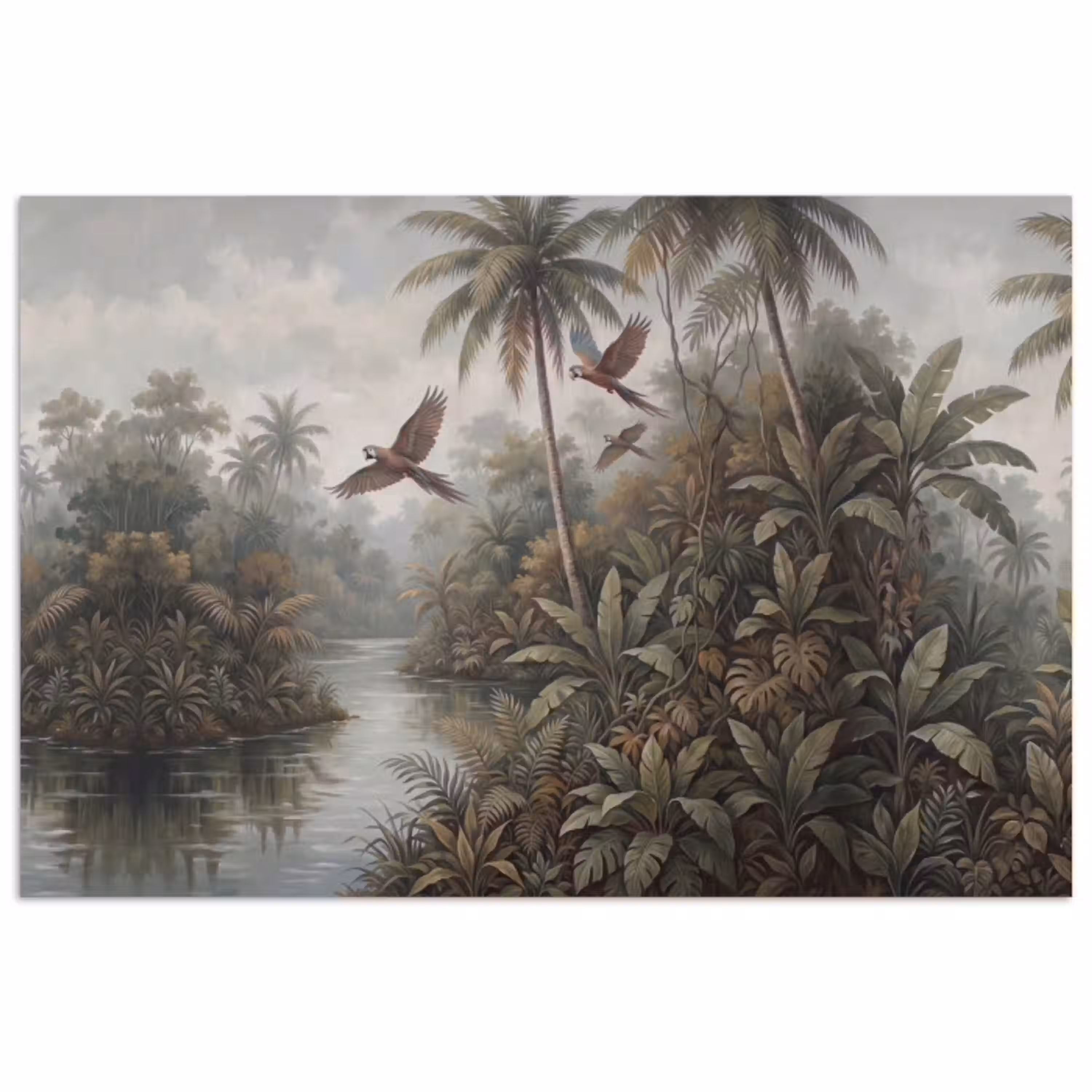 Vogel - Vliegend - Tropisch - Landschap - Klassiek poster papier klein -3d
