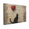 Street art - Kat - Ballon - Graffiti - Banksy canvas 2cm klein -z3d
