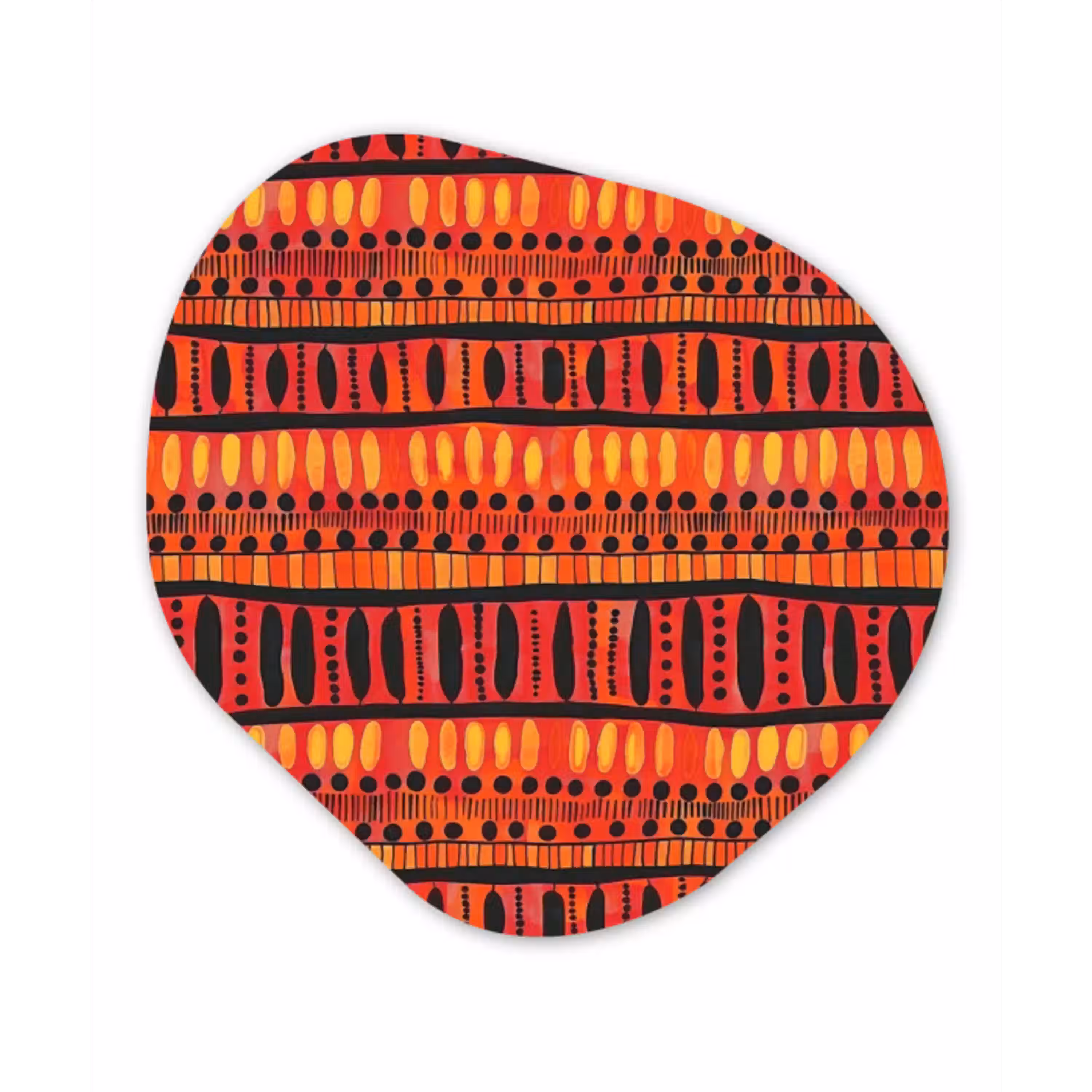 Rood - Oranje - Etnisch - Expressief - Patroon Wandcirkel Organisch Forex 3mm klein 629 -3d