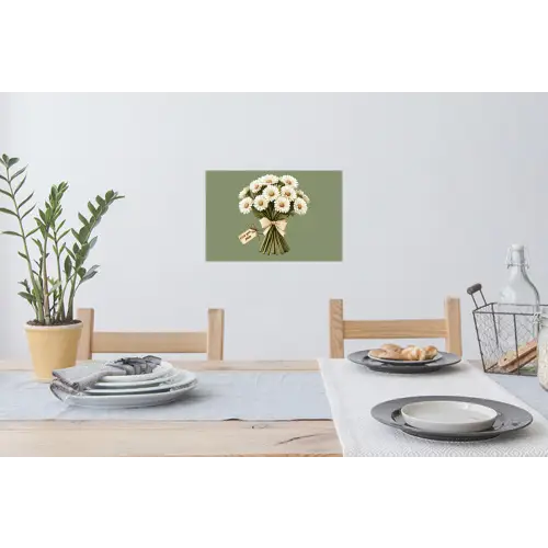 Lint - Boeket - Groen - Quote Muursticker klein -eettafel