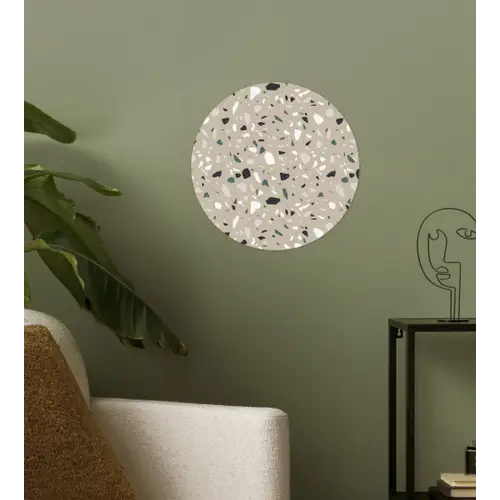 Terrazzo - Patroon - Groen Wandcirkel behangsticker klein 186 -sfeer2