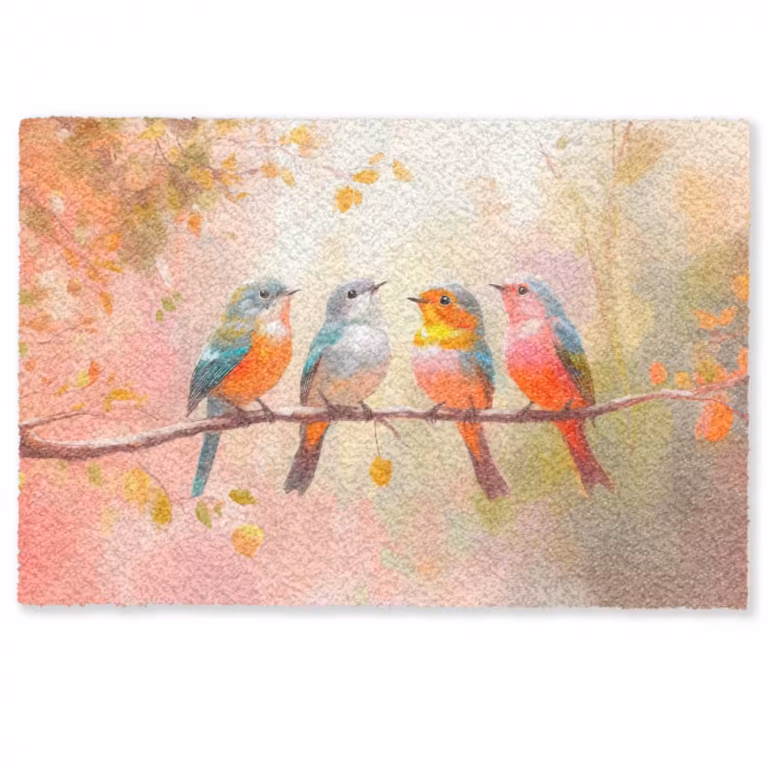 Fußmatte - Vögel - Bunt - Zweig