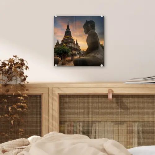 Tempel - Zonsondergang - Boeddha beelden - Buddha plexiglas 5mm klein -sfeer4