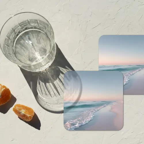 Kustlijn - Pastel - water onderzetter kurk middel -sfeer4
