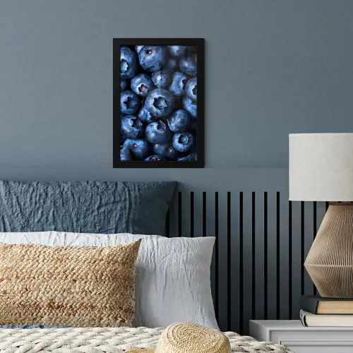 Bessen - Blauw - Fruit fotolijst zwart zonder passe partout klein -sfeer3