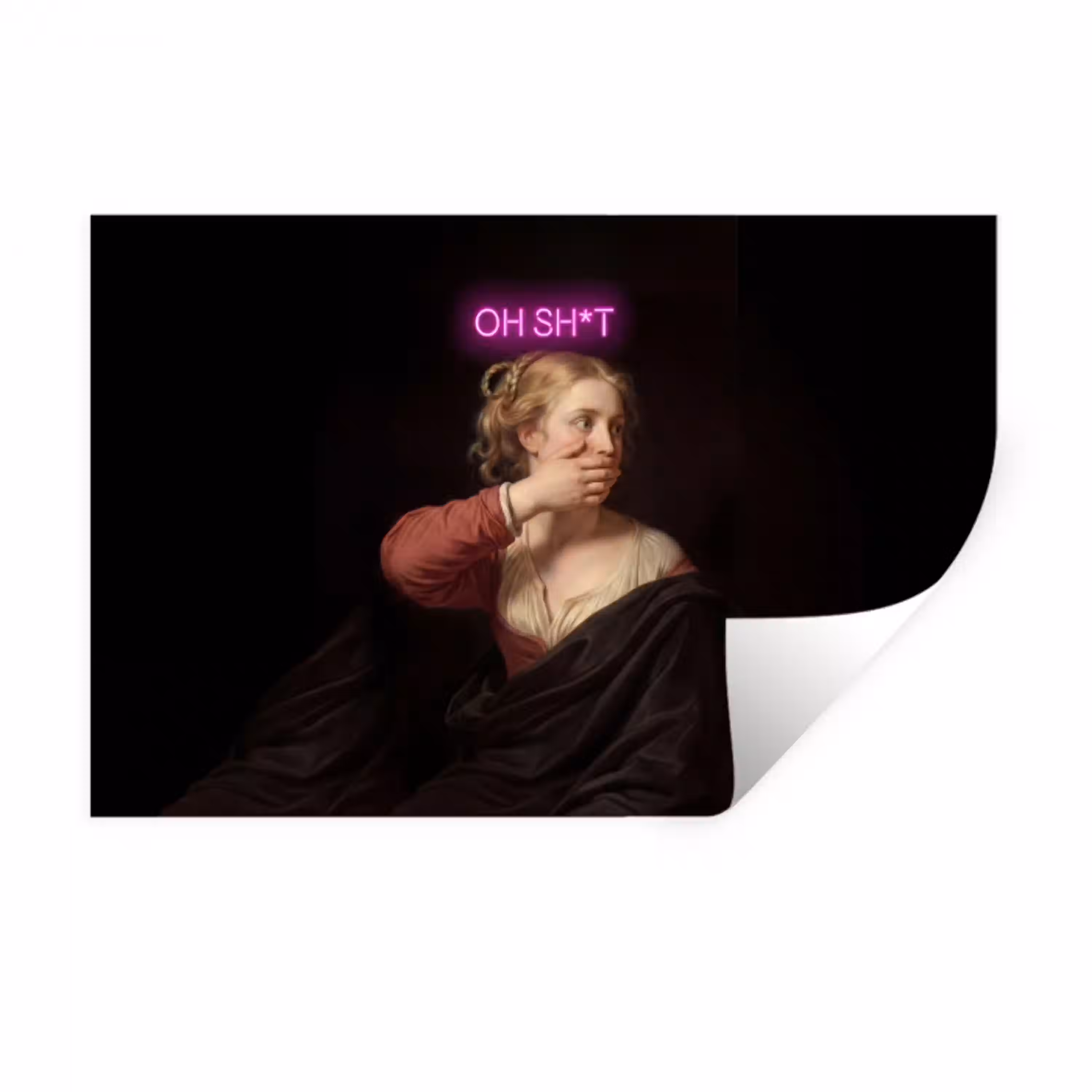 Quote - Neon - vrouw Muursticker klein -3d