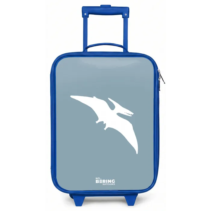 Blauw met Pteranodon dino Kinderkoffer - Blauw klein -zz3dotto
