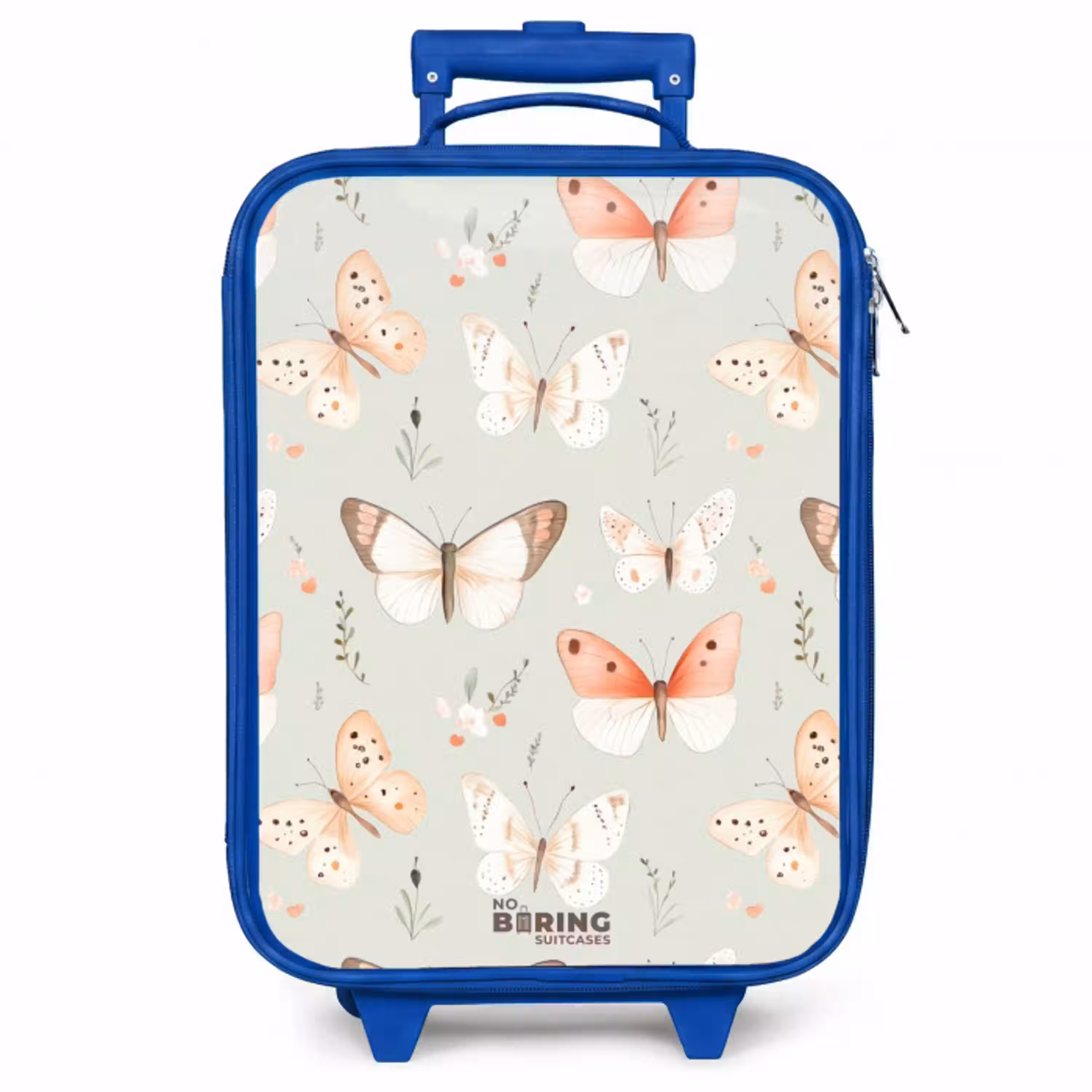 Vlinder patroon in zachte oranje en rode tinten Kinderkoffer - Blauw klein -zzz_website3d