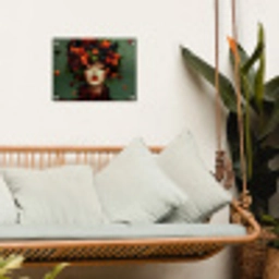 Vrouw - Aardbeien - Frambozen - Bramen - Bessen tuinposter los doek klein -sfeer7