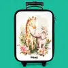 Giraffe en olifant tussen bloemen op witte achtergrond Kinderkoffer - Zwart klein -zzz_website3d_nbs