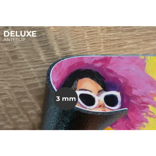 Vrouw - Hoed - Paars - Wijn Placemat vinyl groot -closeup