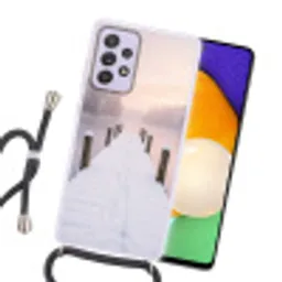 Steiger - Meer - Mist - Winter - Serene Hoesje Samsung Galaxy A52 5G met koord klein -sfeer1