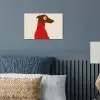 Silhouet - Hond - Trui - Rood poster papier klein -sfeer2