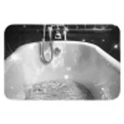 Badkuip - Glitters - Zwart wit - Badkamer Badmat klein -3d