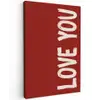 Schuin - Loveyou - Rood Tuinposter op houten frame 2 cm dik klein -3d