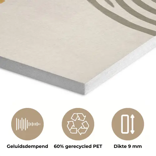 Bogen - Lijnen - Oranje - Minimalistisch PET vilt klein -closeup_NL