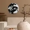 Gezicht - Mond - Graffiti - Zwart Wandcirkel kunststof plaat 5mm dik klein -sfeer1