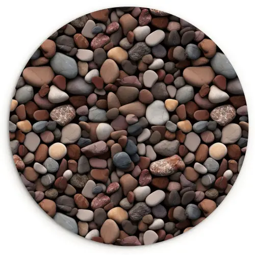 Aardse - Kiezel - Stenen Wandcirkel kunststof plaat 5mm dik klein 188 -3d