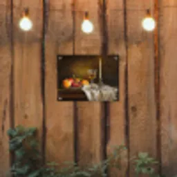 Fruit -  Stilleven - Wijn - Kaars tuinposter los doek klein -sfeer1