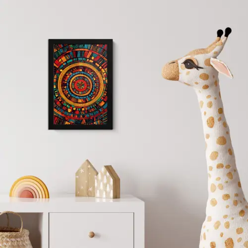 Mandala - Cirkels - Patronen fotolijst zwart zonder passe partout klein -usfeer4_kinderkamer
