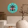 Kever - Bloemmotieven - Turquoise - Bladeren Wandcirkel kunststof plaat 5mm dik klein -sfeer1