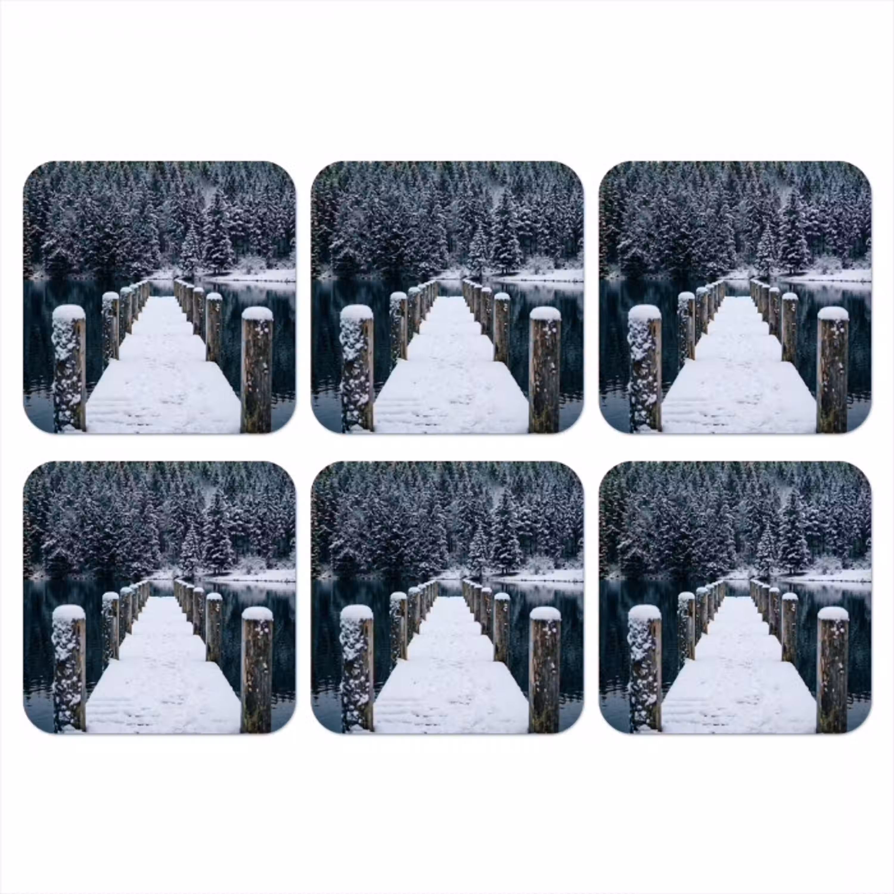 Steiger - Meer - Sneeuw - Bergen - Rustgevend onderzetter kurk middel -3d