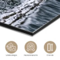 Bos - Reflectie - Meer - Winter - Serene aluminium wit klein -closeup_NL