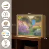 Tuinhuisje - Blauw - Bloemen Light Box met batterij (Wandlamp) middel -USP_websiteoverzichtNL
